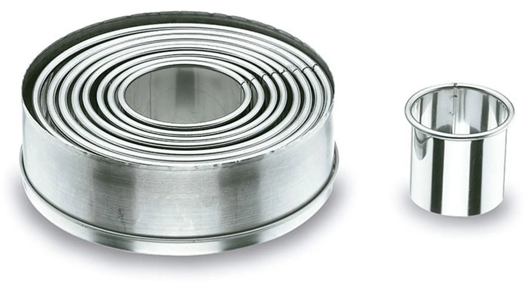 Corta Massa Inox Redondo Liso Pack 9