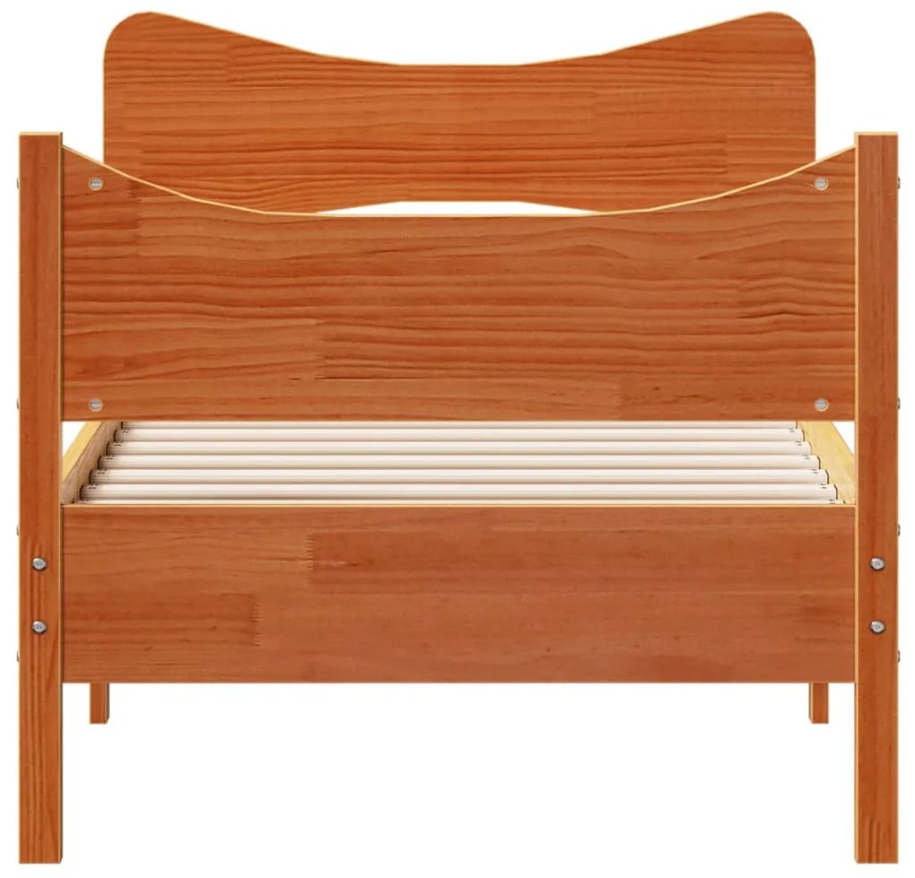 Cama sem colchão 90x190 cm madeira de pinho maciça castanho-mel