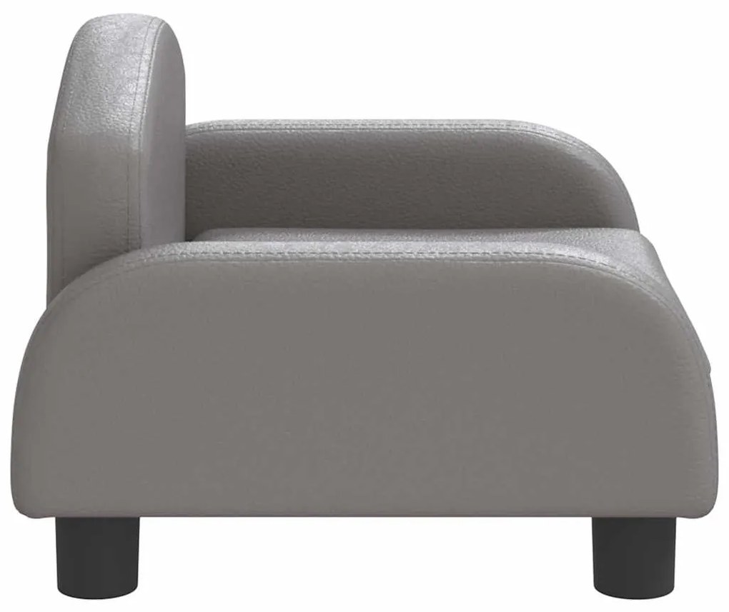 Cama para cães 50x40x30 cm couro artificial cinzento