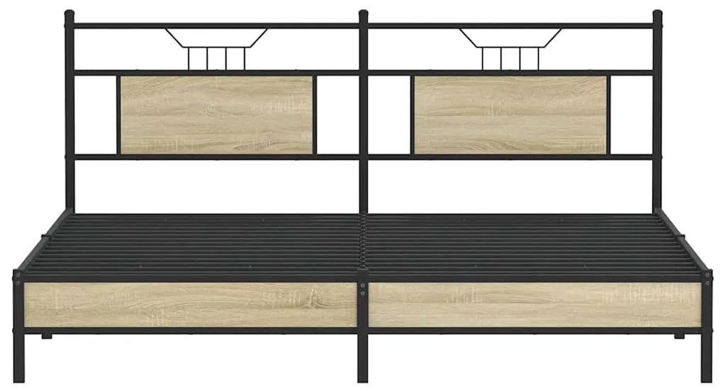 Estrutura de cama sem colchão 183x213 cm carvalho sonoma