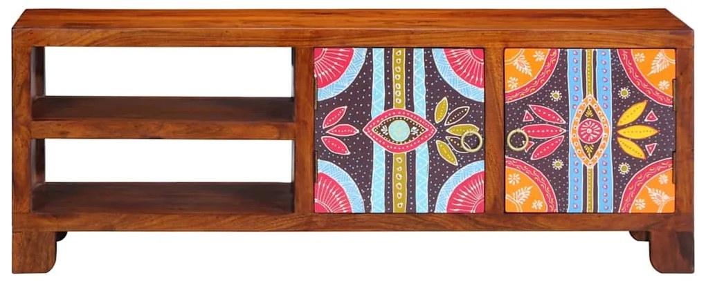 Móvel de TV multicor 110x30x40 cm madeira de acácia maciça