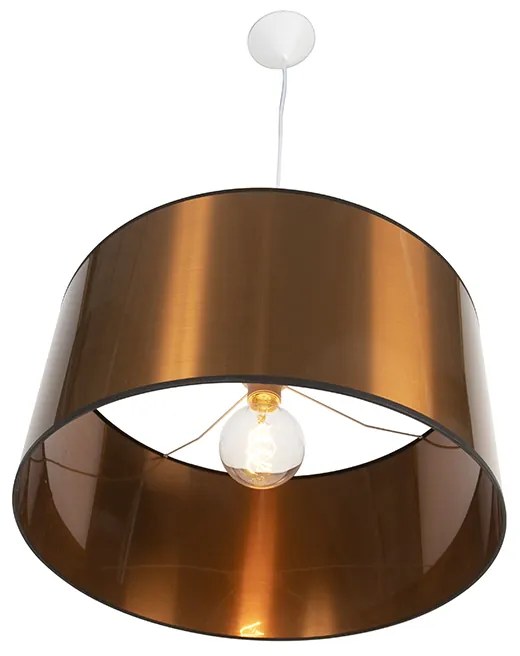 Candeeiro de suspensão Art Deco branco com cúpula em cobre 50 cm - Pendel Moderno