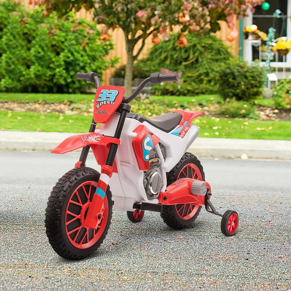 Homcom - Moto cross électrique enfant 3 à 6 ans - 6V - Phares, klaxon