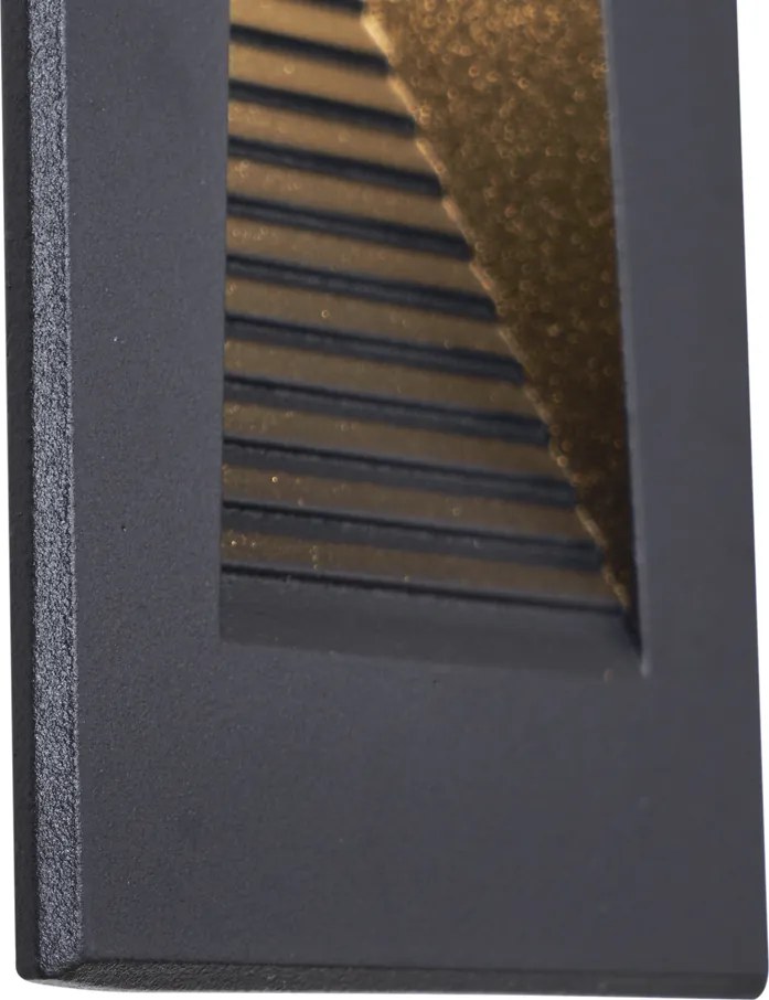 Conjunto de 6 lâmpadas de parede embutidas modernas pretas 7cm Incl. LED IP65 - Trem