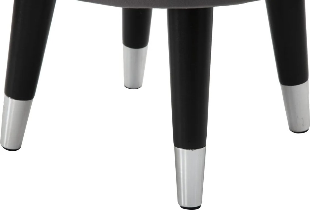 BANCO PARIS Ø 35X40,5 CM CINZA, PRETO E PRATA