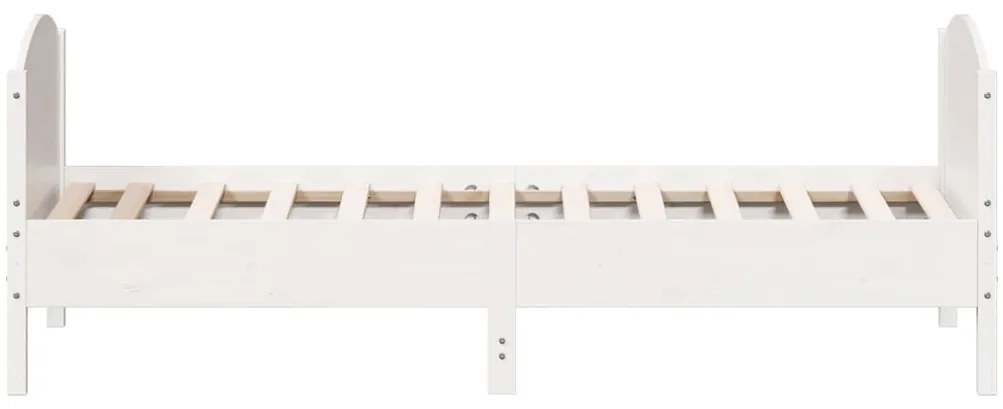 Cama sem colchão 90x200 cm madeira de pinho maciça branco