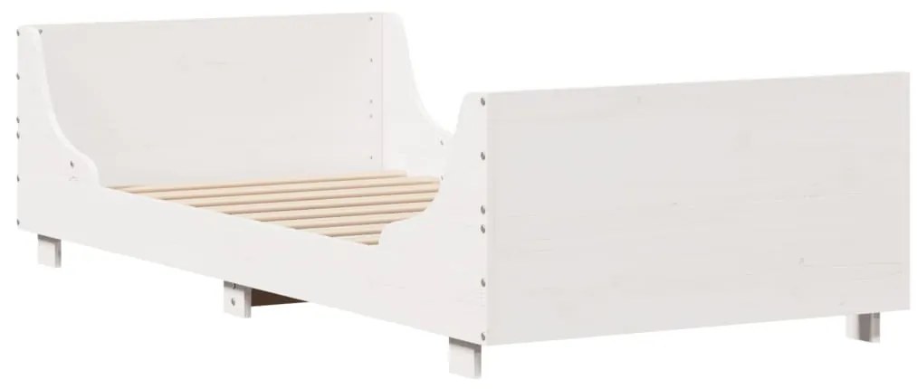 Cama sem colchão 75x190 cm madeira de pinho maciça branco