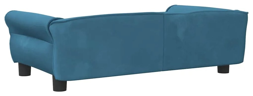 Cama para cães 95x55x30 cm veludo azul