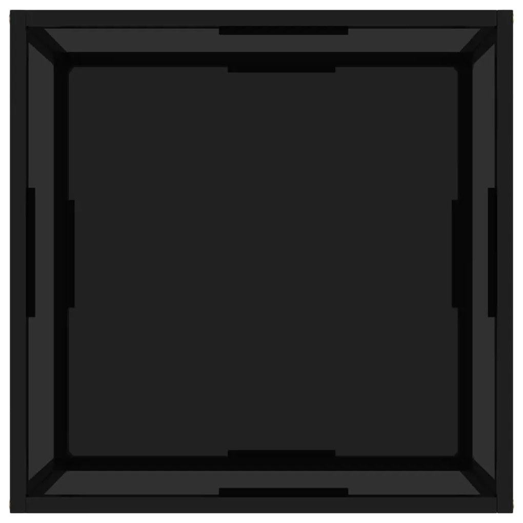 Mesa de centro 60x60x35 cm vidro temperado preto