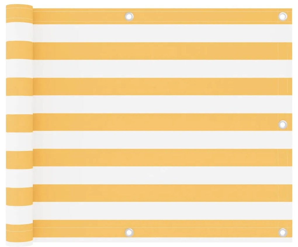 Tela de varanda 75x300 cm tecido Oxford branco e amarelo
