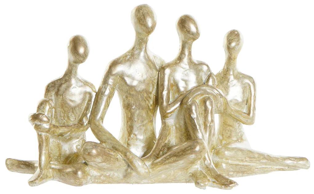 Figura Decorativa DKD Home Decor Dourado Resina Moderno Família (21 x 8 x 12 cm)