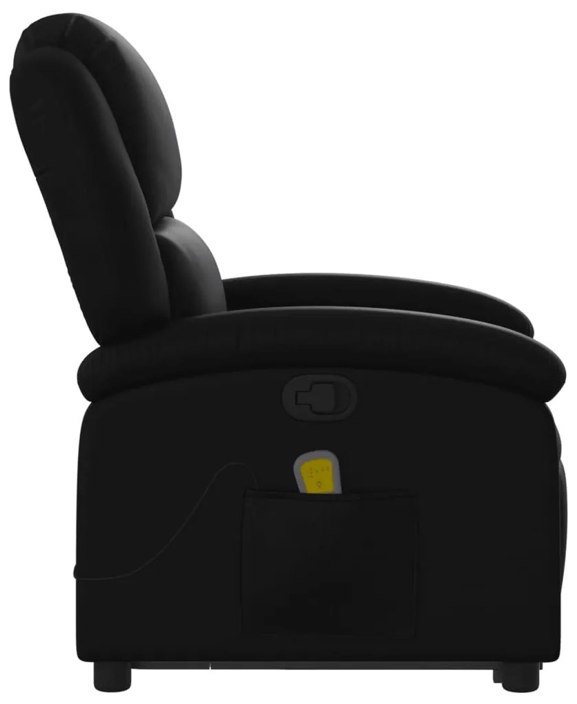 Poltrona massagens reclinável elevatória couro artificial preto