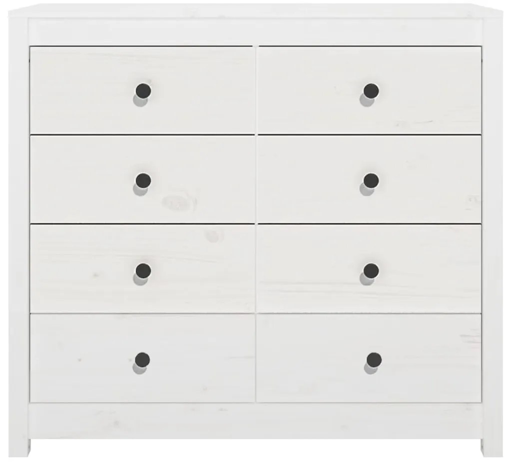 Armário de apoio 100x40x90 cm pinho maciço branco