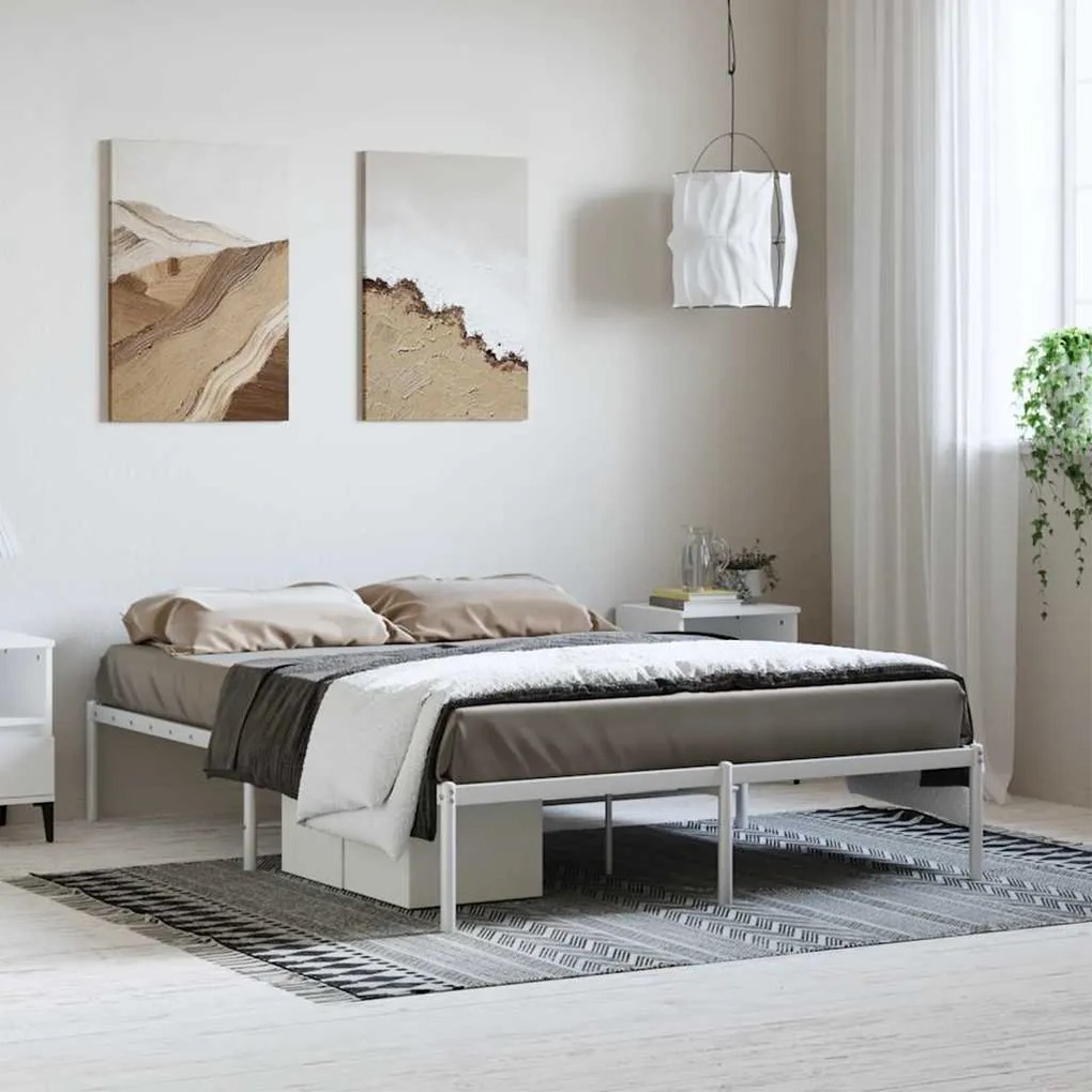 Estrutura de cama 135x190 cm metal branco