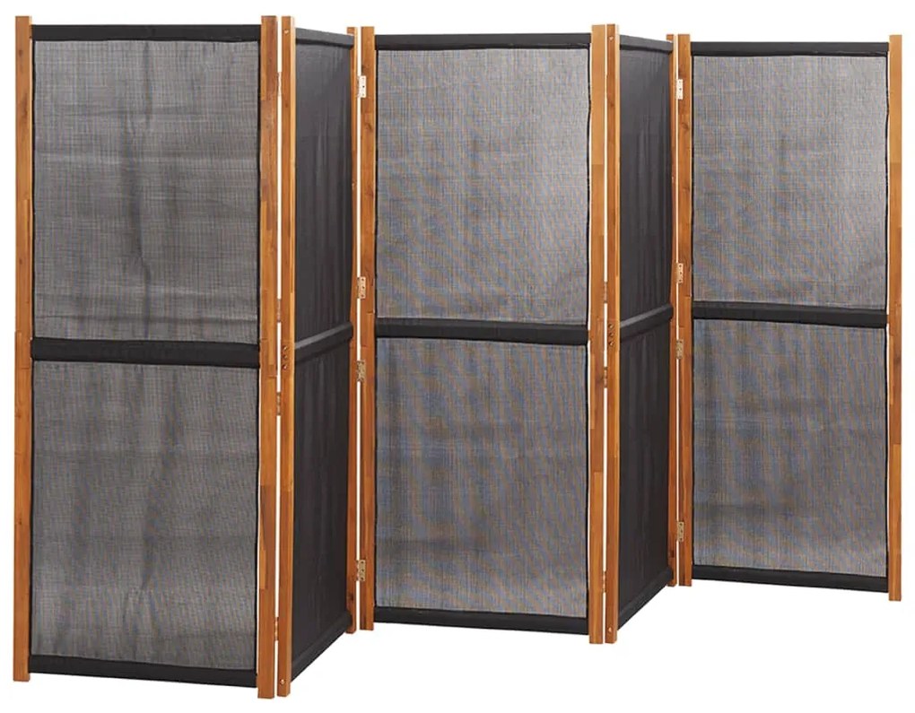 Divisória/biombo com 5 painéis 350x180 cm preto