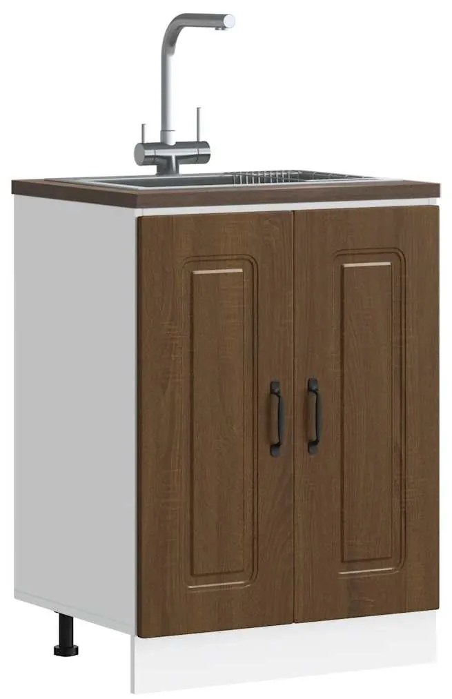 vidaXL Armário baixo lavatório Kalmar carvalho castanho 60x46x81,5 cm
