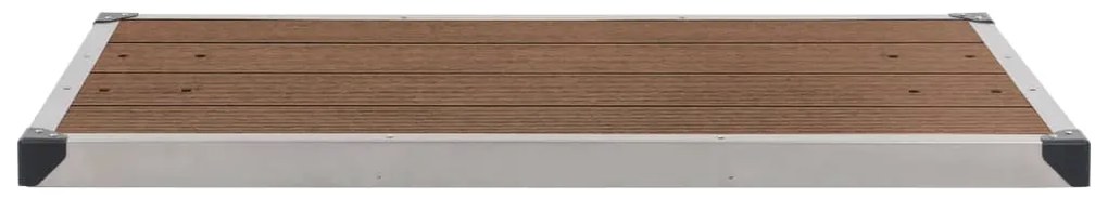 Base chuveiro p/ exterior 110x62 cm WPC aço inoxidável castanho