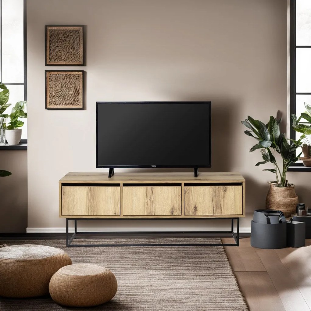 Móvel TV Kordon – Preto Felt – 140x50x40 cm