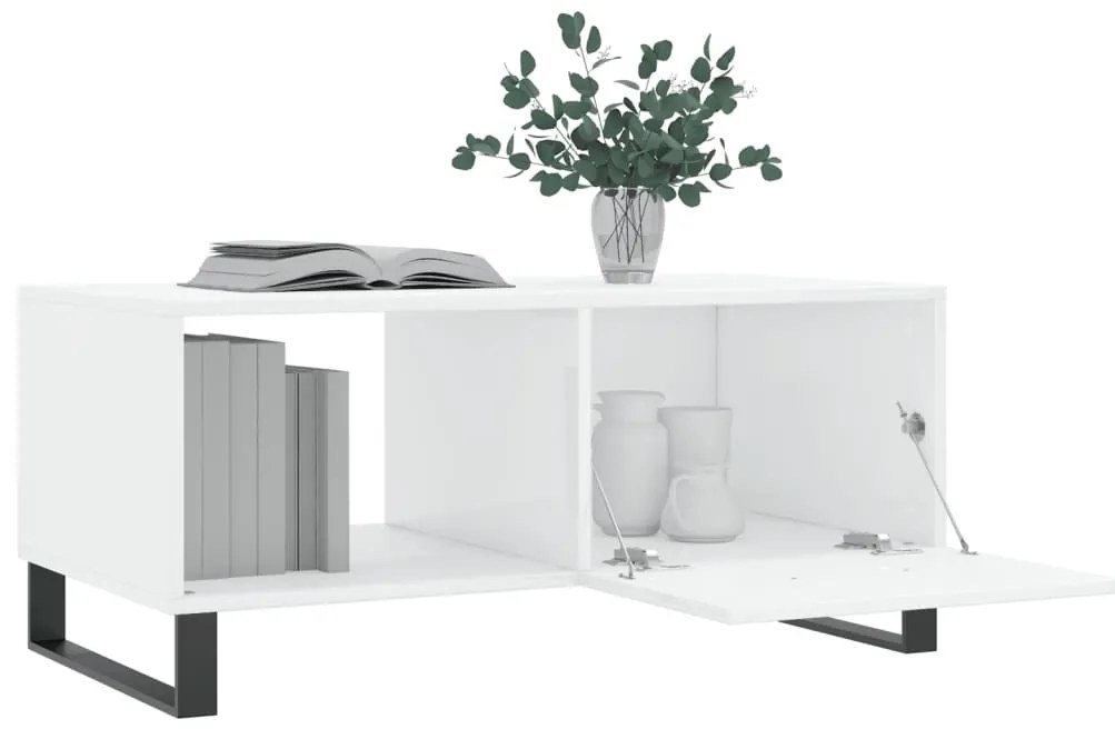 Mesa de Centro Portucale de 90cm - Branco Brilhante - Design Moderno