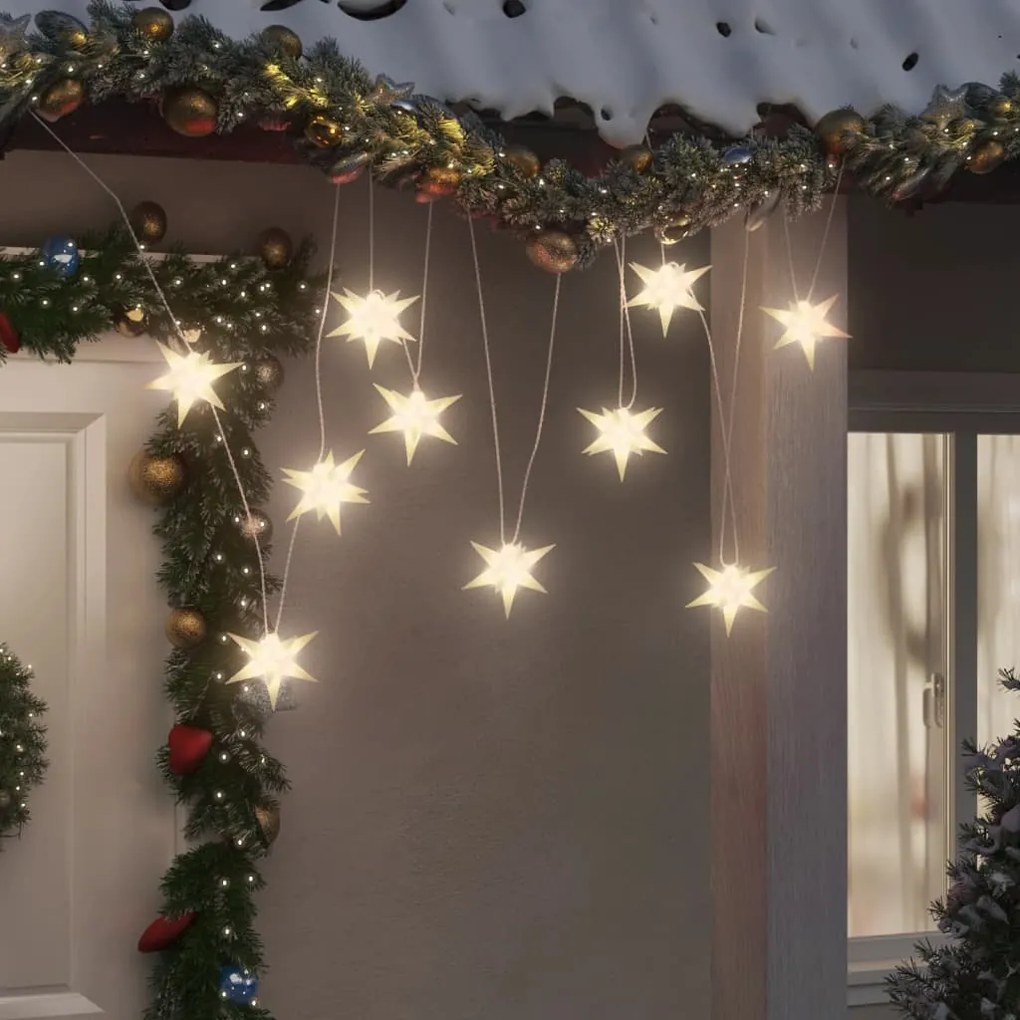 Estrela da Morávia com 10 luzes LED 10 cm branco