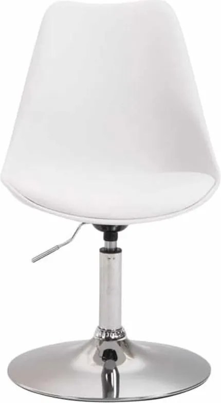 Conjunto de 4 cadeiras de sala de jantar Maverick em plástico com estrutura cromada 76-81 x 48 x 57 cm Branco