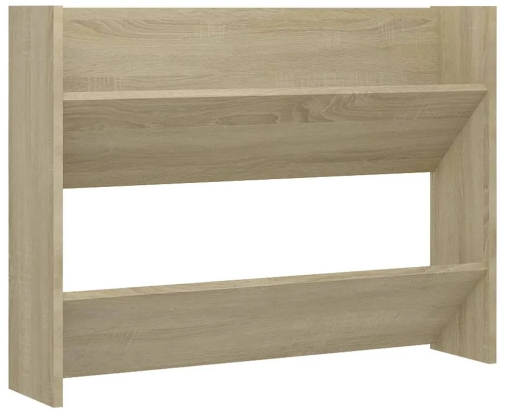 Sapateiras de parede 2 pcs 80x18x60cm contrapl. carvalho sonoma