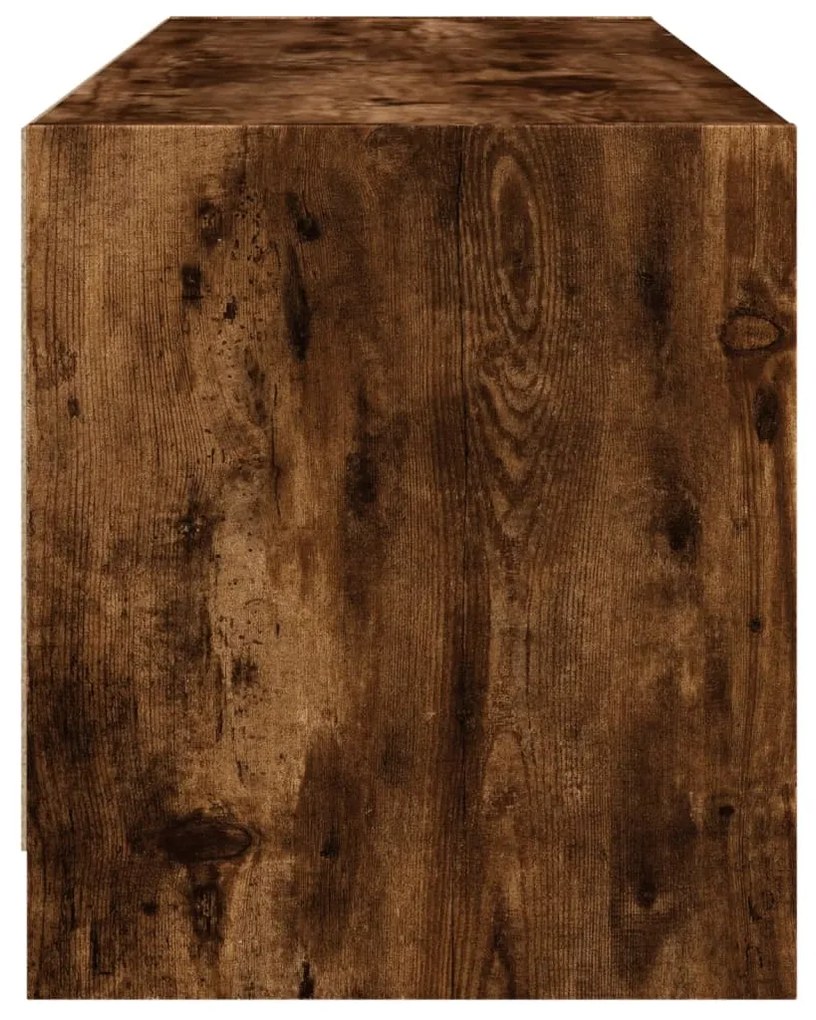 Móvel de TV c/ portas de vidro 102x37x42 cm carvalho fumado