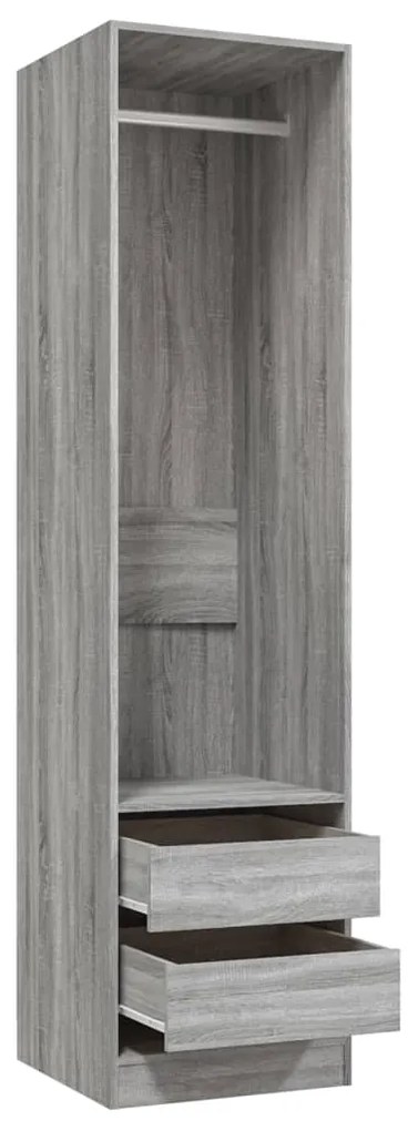 Roupeiro gavetas 50x50x200 cm derivados madeira sonoma cinzento