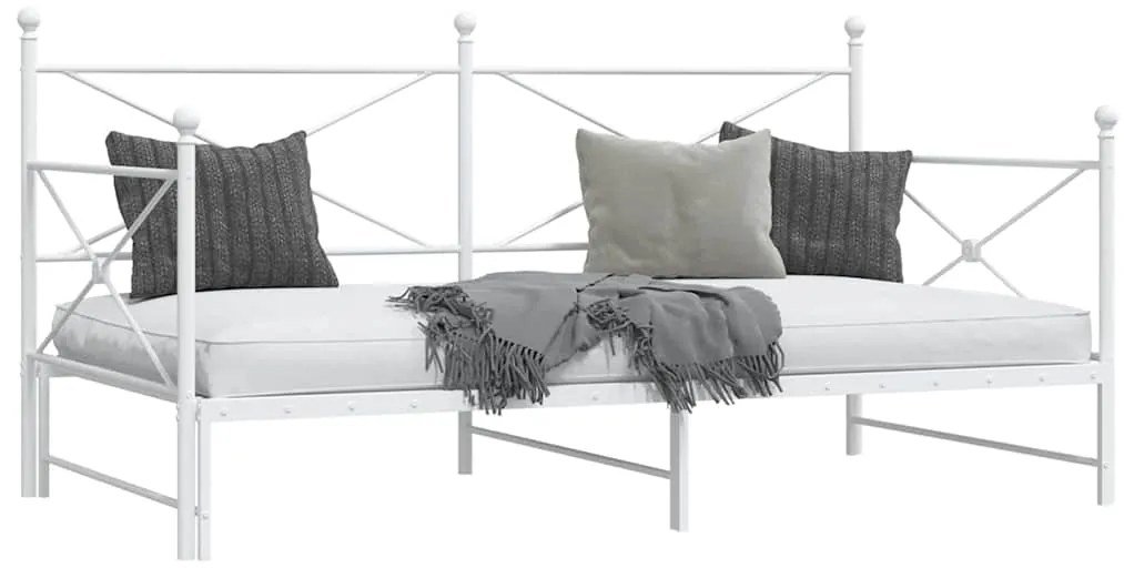 Cama de dia com gavetão sem colchão 100x190 cm aço branco