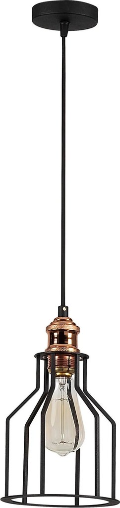 Candeeiro de Teto Alacati – Preto e Bronze – Diâmetro 17 cm