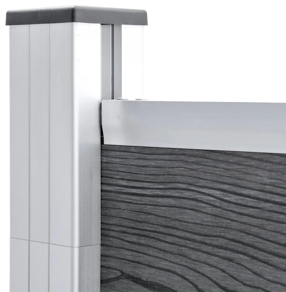 Painel de vedação para jardim 699x106 cm WPC cinzento