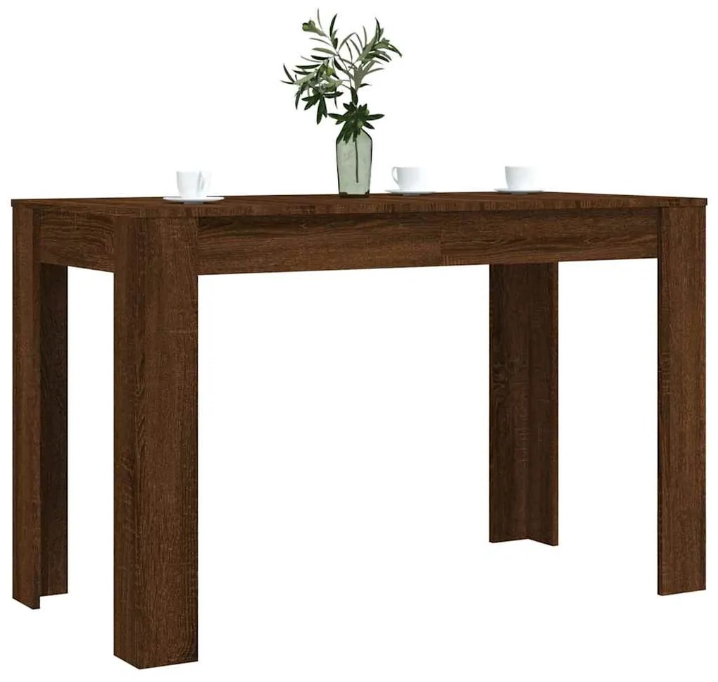 Mesa jantar 120x60x76 cm derivados de madeira carvalho castanho