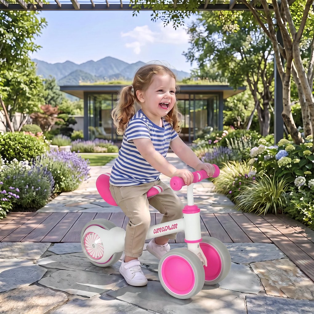 Bicicleta de Equilíbrio para Bebé, 51 x 22 x 36 cm, Assento Ajustável, Rosa