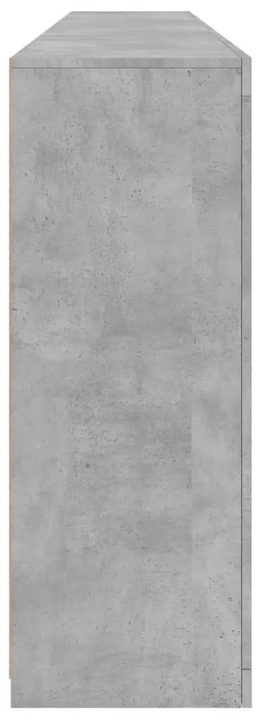 Aparador com luzes LED 162x37x100 cm cinzento cimento