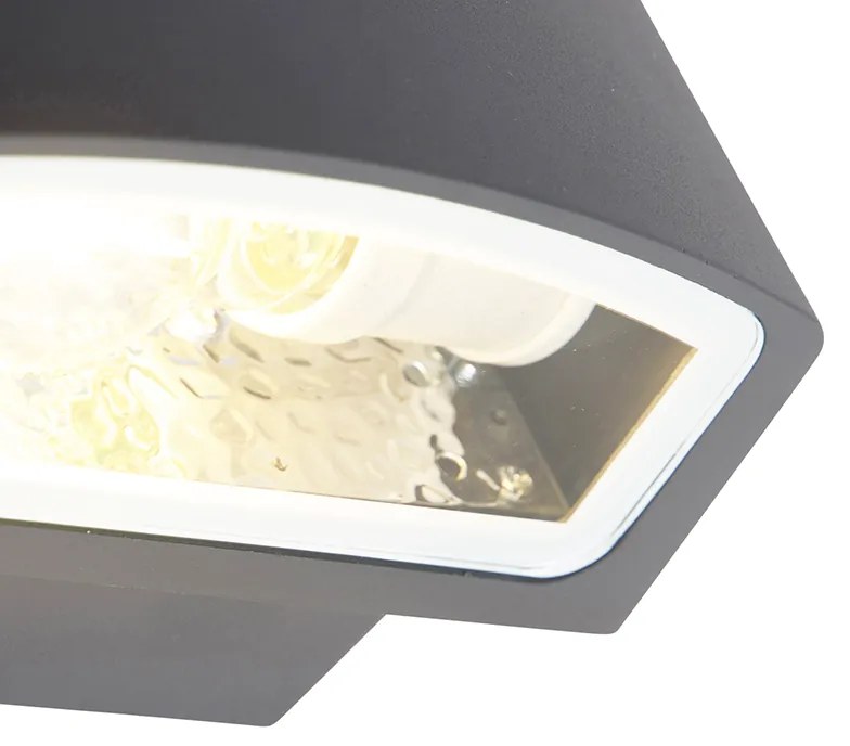 Candeeiro de parede exterior moderno grafite 14,3 cm IP44 - Latina Moderno