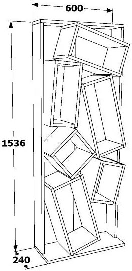 Estante Carmen – Branco Carvalho – 63x153,6x24 cm