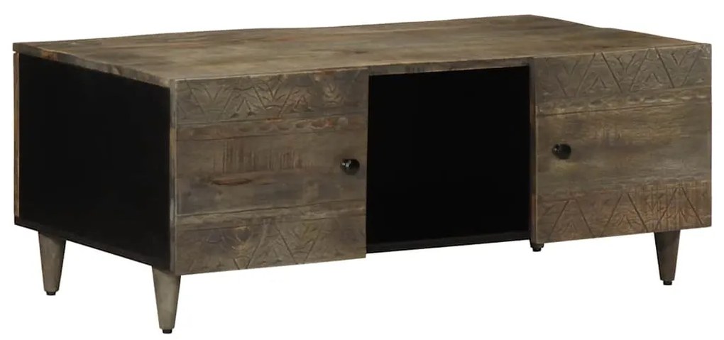 vidaXL Mesa centro 100x54x40cm madeira mangueira maciça cinzento claro