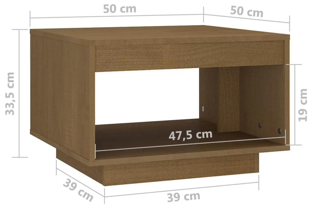 Mesa de centro 50x50x33,5 cm pinho maciço castanho mel