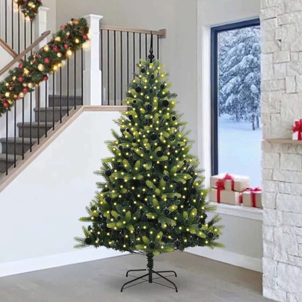 vidaXL Árvore de Natal Artificial Articulada 300 LEDs Verde 240 cm