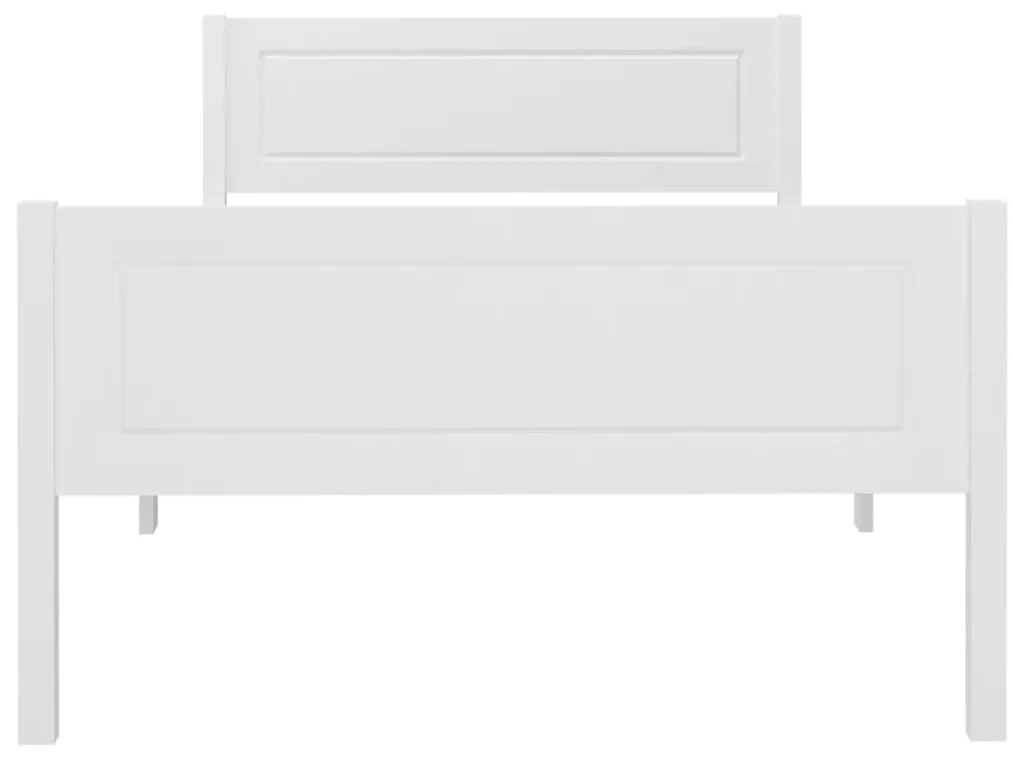 Estrutura de cama 100x200 cm madeira pinho maciço branco