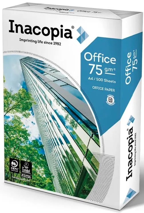 Papel A4 Inacopia Office 75 g/m² Branco, Resma de 500 Folhas