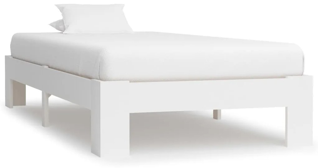 vidaXL Estrutura de cama 90x200 cm pinho maciço branco