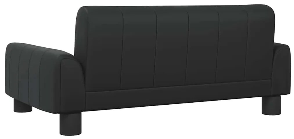 Cama para cães 70x45x30 cm couro artificial preto