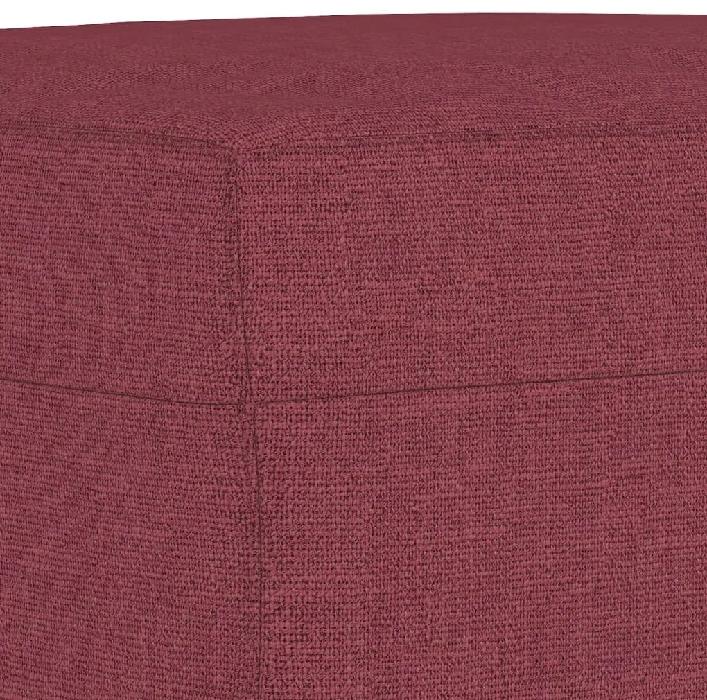 Apoio de pés 70x55x41 cm tecido vermelho-tinto