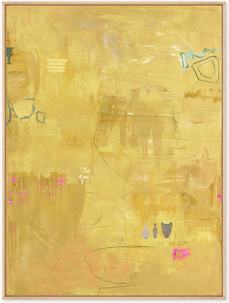 Quadro em tela emoldurado pintado à mão Petite