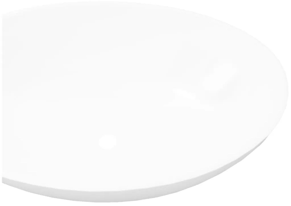 Lavatório de luxo em cerâmica oval 40 x 33 cm branco