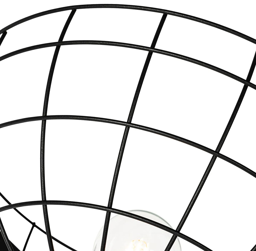 Candeeiro de pé industrial preto 50 cm ajustável - Hanze