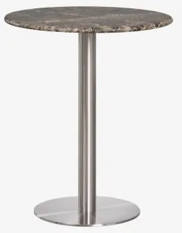 Mesa De Bar Redonda Em Pedra Natural Xiren Ø70 Cm & Mármore Castanho Emperador & Cinzento Escovado - Sklum