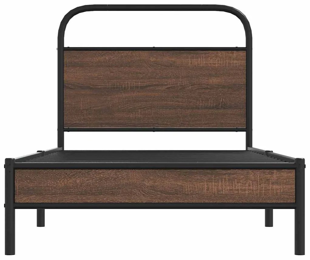 Estrutura cama s/ colchão derivados madeira carvalho castanho