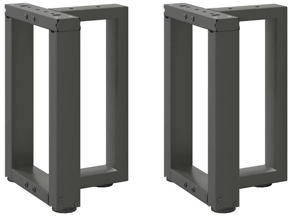 vidaXL Pés para mesa de centro em forma de T, 2 peças, antracite, 28x25x(42-43) cm, aço